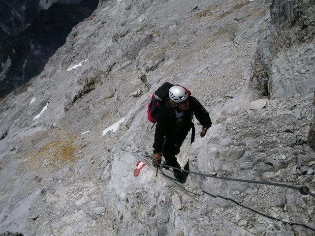 Westgrat-Klettersteig: Erich im 1. Teil (12. Mai)