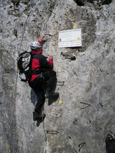 Innsbrucker Klettersteig: Erich im Einstieg