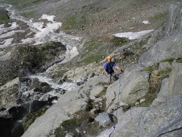 Gletscherstube-Klettersteig: Axel im Stichst&uuml;ck