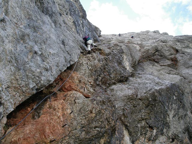 Johann-Klettersteig: Erich nach dem Einstiegs&uuml;berhang (7. Juni)