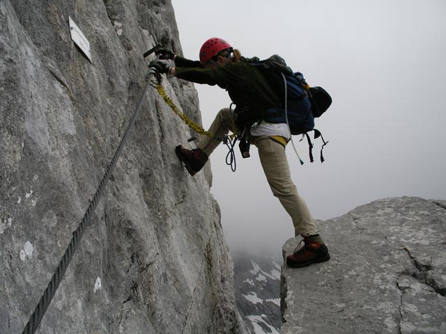 Johann-Klettersteig: Daniela am G&ouml;tterthron (7. Juni)