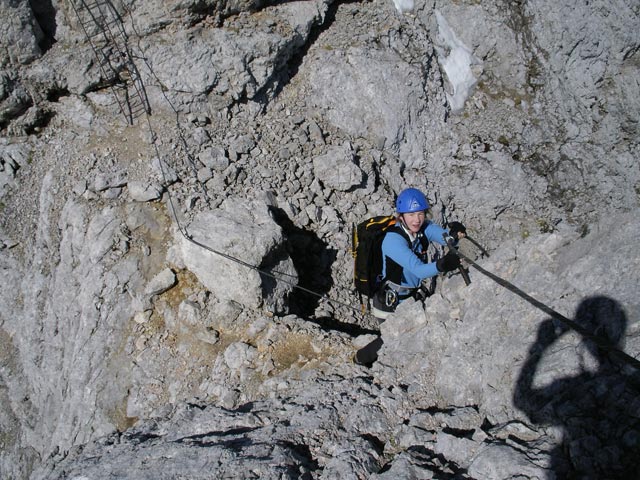 Westgrat-Klettersteig: Irene zwischen Gro&szlig;em Koppenkarstein und Kleinem Koppenkarstein (8. Juni)