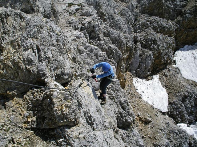 Sky Walk-Klettersteig: Irene in der Querung (9. Juni)
