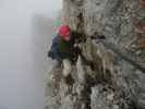 Johann-Klettersteig: Daniela in der Ausstiegsquerung (7. Juni)