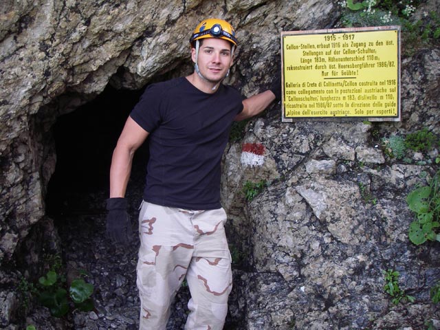 Wolfgang beim Einstieg in den Cellonstollen (10. Juli)