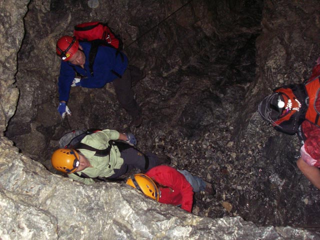 Wolfgang, Barbara und Verena im Cellonstollen (10. Juli)