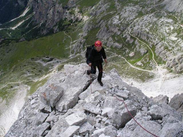Paternkofel-Nordnordwestgrat: Marlies am Ausstiegsgrat (12. Juli)
