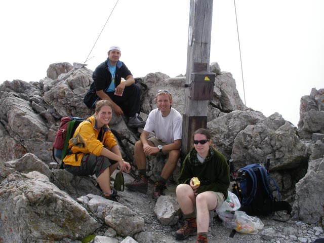 Theresa, Wolfgang, ich und Daniela auf der M&auml;delegabel, 2.644 m (4. Aug.)