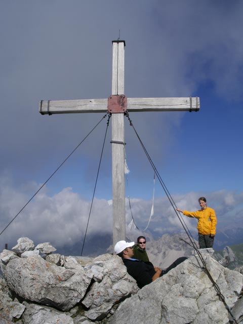 Wolfgang, Daniela und Theresa auf der M&auml;delegabel, 2.644 m (4. Aug.)