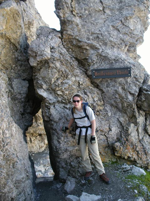 Heilbronner Weg: Daniela beim Heilbronner Th&ouml;rle (5. Aug.)