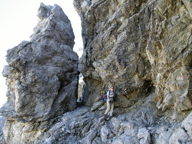 Heilbronner Weg: Daniela beim Heilbronner Th&ouml;rle (5. Aug.)
