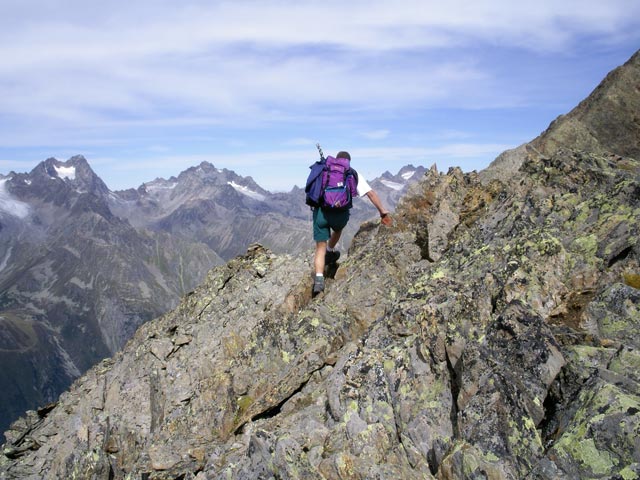 Erich am Mainzer Höhenweg zwischen Wildem Mannle und Wurmsitzkogel (24. Aug.)