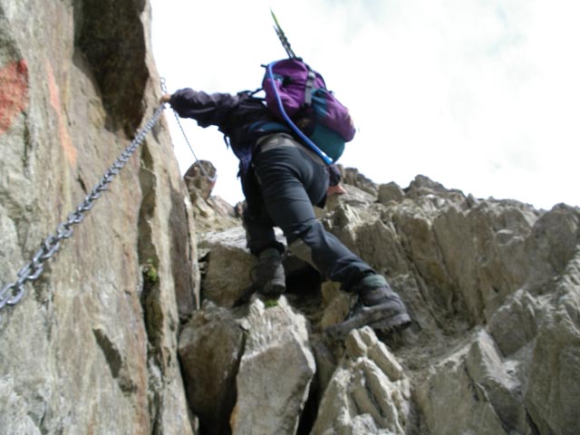 Erich am Mainzer Höhenweg zwischen Südlichem Puitkogelferner und Nördlichem Puitkogelferner (24. Aug.)