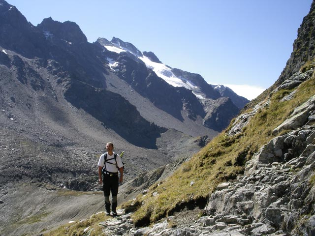 Erich auf Weg 911 zwischen Breitlehnj&ouml;chl und S&uuml;dlichem Luibiskarle (25. Aug.)