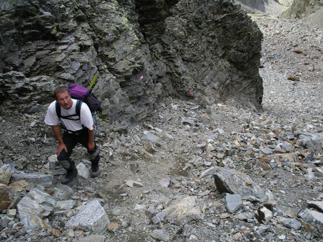 Erich auf Weg 911 zwischen Sandjöchl und Luibisscharte (25. Aug.)