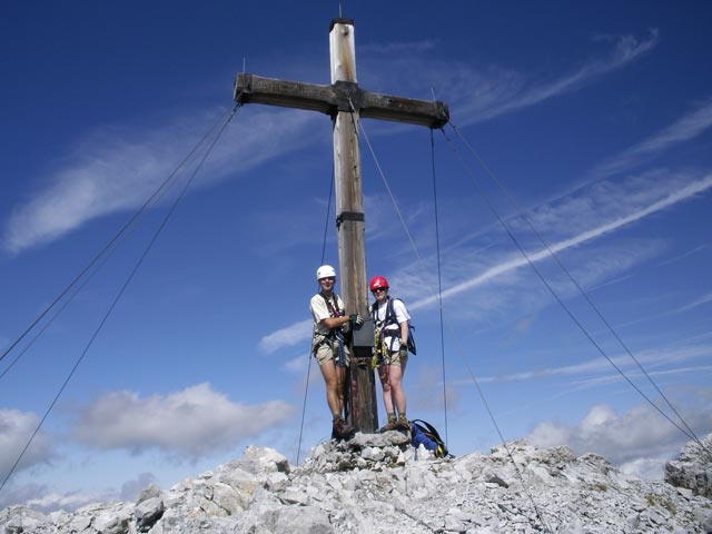 Arlberger Klettersteig: Ich und Daniela auf der Wei&szlig;schrofenspitze, 2.752 m