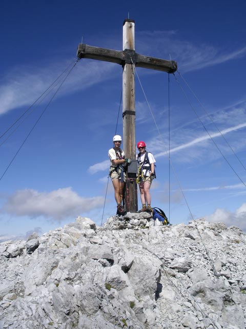 Arlberger Klettersteig: Ich und Daniela auf der Wei&szlig;schrofenspitze, 2.752 m