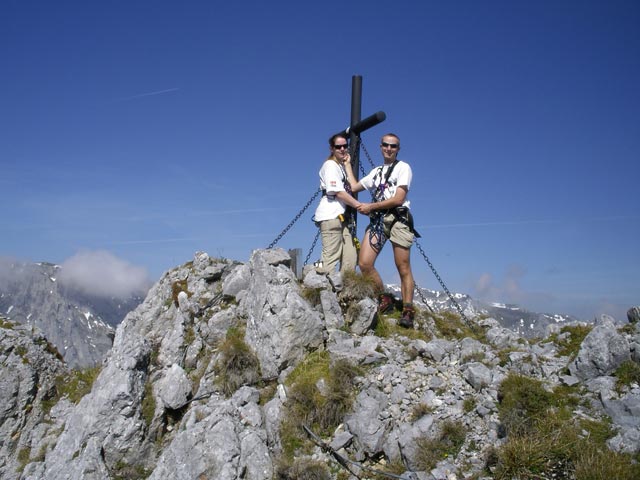 Daniela und ich am Vorgipfel des Gro&szlig;en Feistringsteins