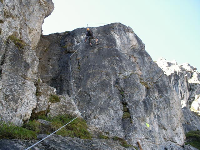 Kanzelwand-Klettersteig: Andreas in der Schl&uuml;sselstelle