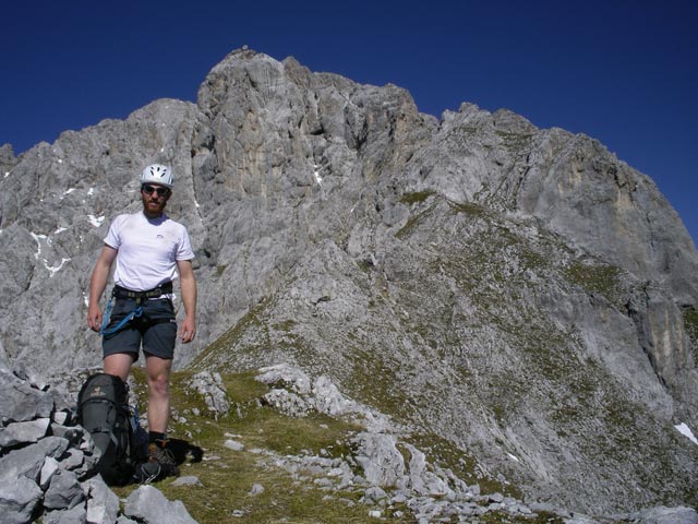 Vordere Brandjochspitze-S&uuml;dgrat: Andreas zwischen Brandjochkreuz und erster Wandstufe