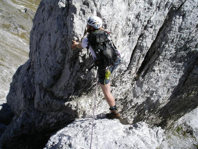 Vordere Brandjochspitze-S&uuml;dgrat: Andreas im Spreizschritt