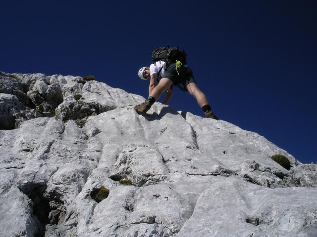 Vordere Brandjochspitze-S&uuml;dgrat: Andreas im Plattenabschnitt