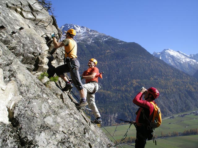 Andreas, Axel und Erhard nach der Schl&uuml;sselstelle