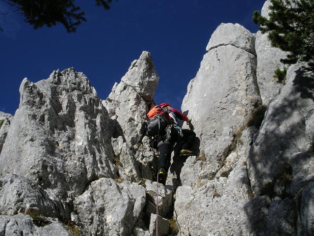 &Uuml;berschreitung: Erhard in der 1. Seill&auml;nge