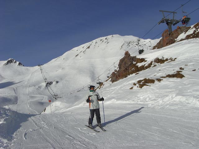 Daniela auf der Madloch-Z&uuml;rsersee-Abfahrt (28. Dez.)