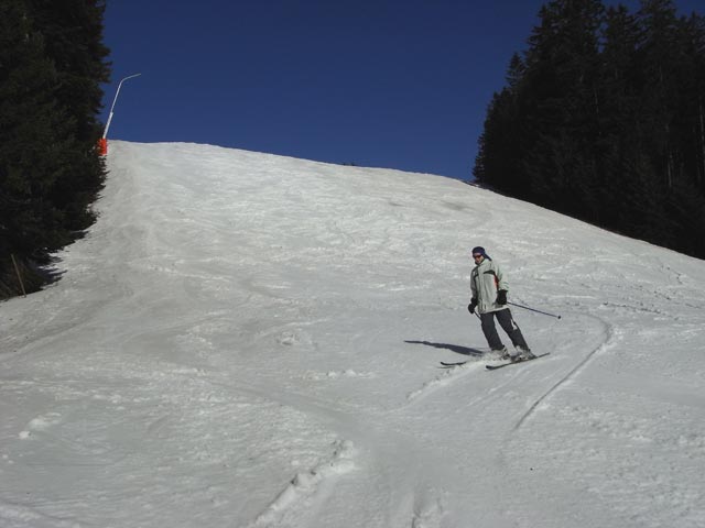 Daniela auf Hofstatt-Abfahrt