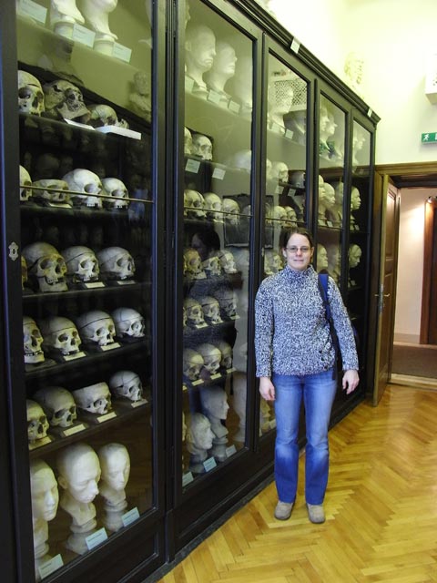 Daniela in der Sch&auml;delsammlung