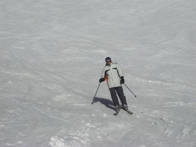 Daniela auf der Nordabfahrt Pa&szlig;-H&ouml;he