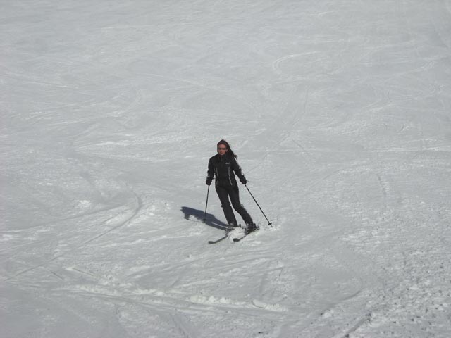 Marion auf der Nordabfahrt Pa&szlig;-H&ouml;he