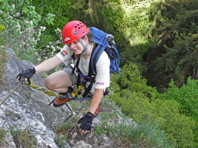 W&auml;hringer Steig: Daniela nach der Leiter