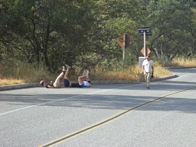 Papa am Generals Highway im Sequoia National Park (7. Mai)