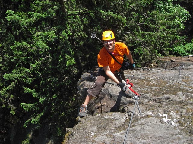 Zimmereben-Klettersteig: Axel vor der Schl&uuml;sselstelle