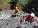 Zimmereben-Klettersteig: Axel und Martina am Pfeiler 'Morgensonne'