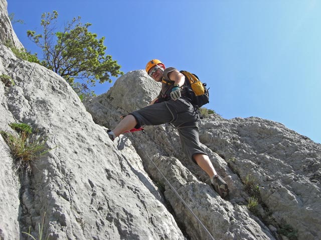 Via Ferrata Che Guevara: Axel im unteren Teil