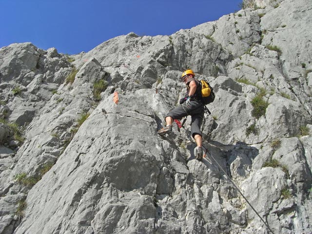 Via Ferrata Che Guevara: Axel im unteren Teil