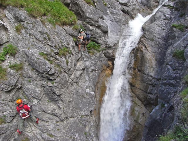 Galitzenklamm-Klettersteig: zweite Seilbr&uuml;cke (5. Juli)