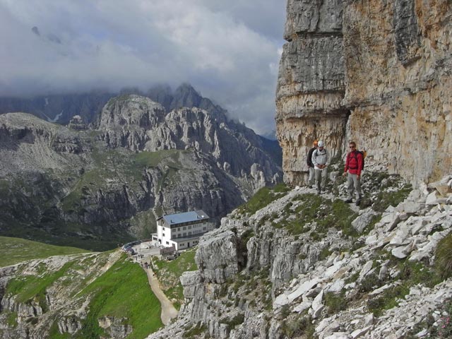 Erich, Nikolaus und Christian beim Zustieg zur Westlichen Zinne (9. Juli)