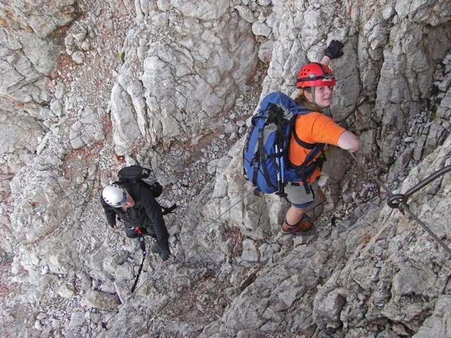 Via Ferrata Giovanni Lipella: Erich und Daniela nach der Gallerie del Castelletto