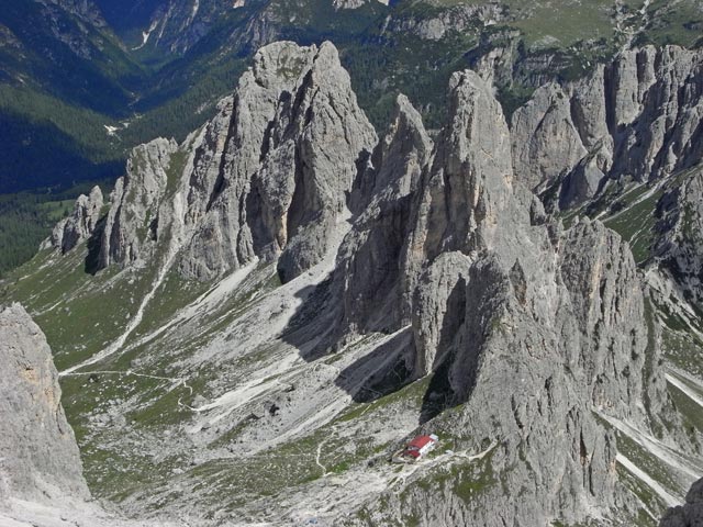 Cima Ciad&igrave;n de i T&oacute;ce und Ciad&igrave;n del Nevaio von der Via Ferrata Merlone aus