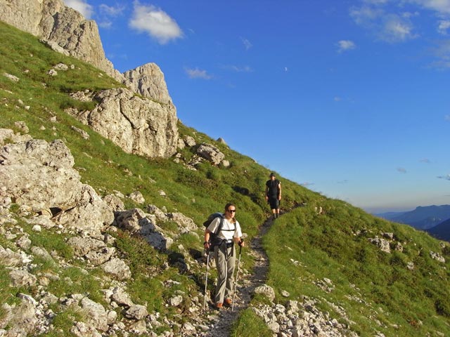 Daniela und Erich zwischen Passo Bettega und Ristorante Col Verde