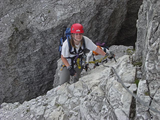 Daniela und Erich zwischen Elferspitze-Klettersteig und N&ouml;rdlichem Elferturm (17. Aug.)