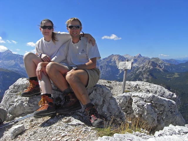 Daniela und ich auf der Forame di Dentro, 2.385 m (30. Aug.)