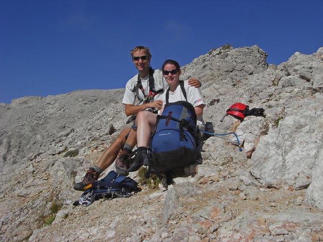 Via Ferrata Ivano Dibona: Ich und Daniela in der Forcella Alta, 2.687 m (31. Aug.)
