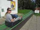 Daniela beim Start der Sommerrodelbahn, 990 m