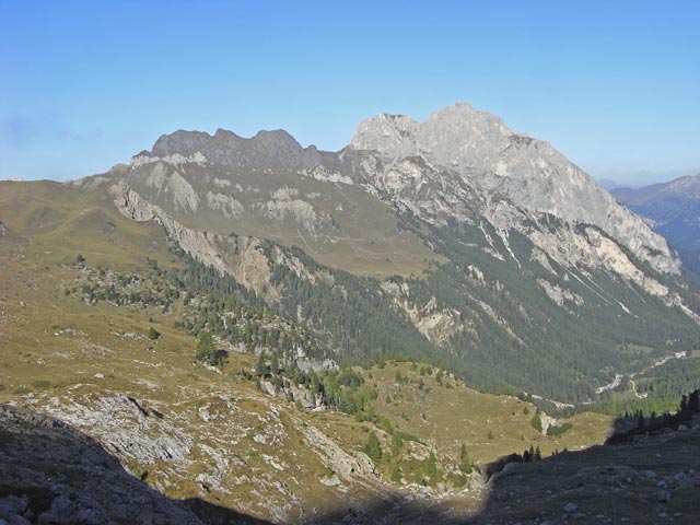 Sas de Roces und Colac vom Val de Cirele aus