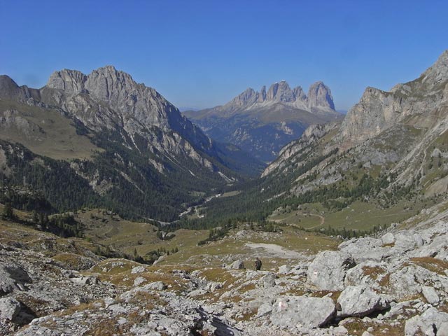 Colac und Langkofel vom Val de Cirele aus